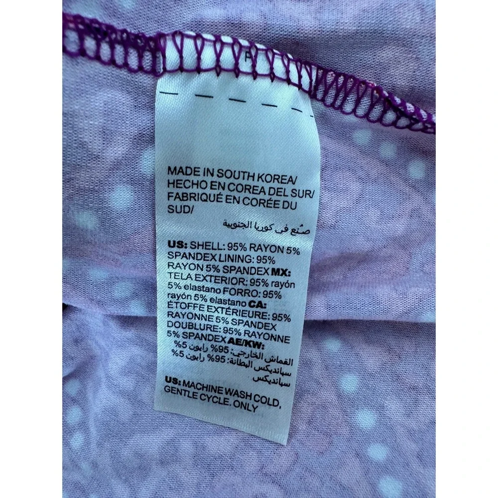 Chicos Maxi Cap Sleeve Dress Size 2 L Pink Purple Twist Front Geometric Slit New